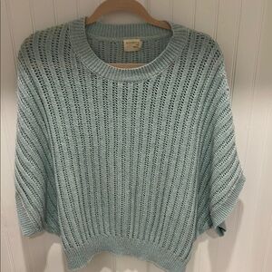 Light Blue Knit Crew Neck Sweater